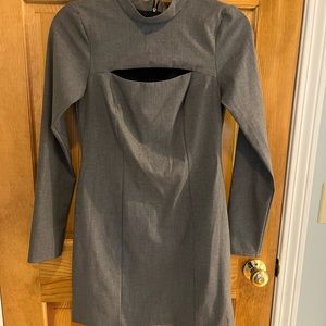 Zara cut out dress size Medium NWT gray plaid
